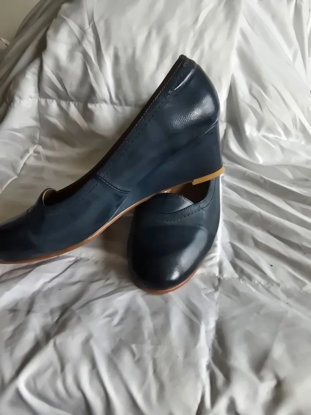 Mona Flying- blue wedge shoes